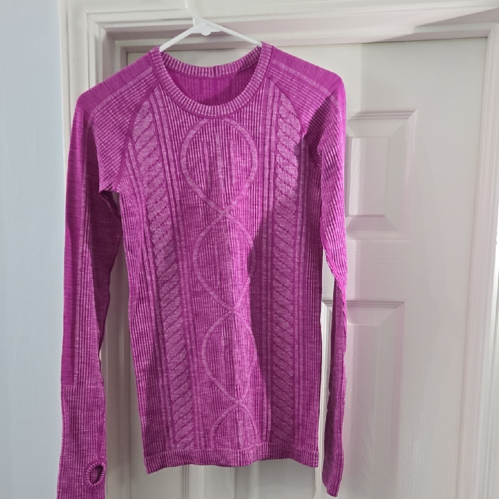 Lululemon Purple Cable Knit Sweater